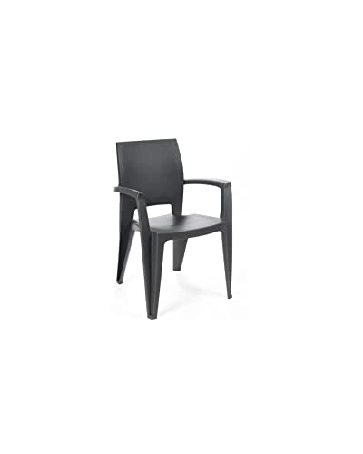 Lot de 50 fauteuils Elen empilables, polypropylène anthracite