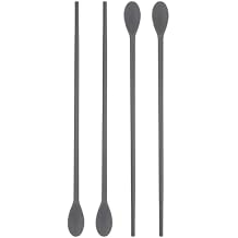 SHOWERORO Silicone Stirring Spoon with Integrated Chopsticks Double End Rod 11.02 Inch Multi-Use Kitchen Gadget for Coffee Tea Cocktail Dessert Mixing