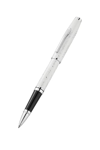 Image of Cross Coventry Zodiac Year of the Snake Pearl White Lacquer Rollerball Pen with Polished Chrome Appointments - Refillable, Luxury Gift Box