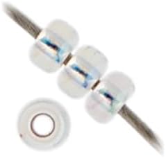 Miyuki Japanese Glass Seed Beads 22gms 11/0 in AB Crystal Silver Lined
