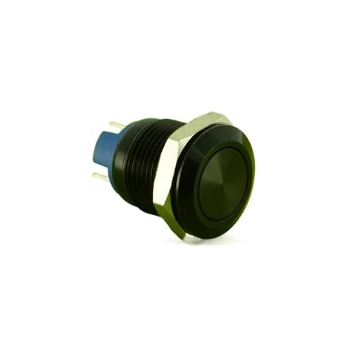 Interrupteur bouton-poussoir en métal noir 12mm : fin des pannes de contact PM121F-10