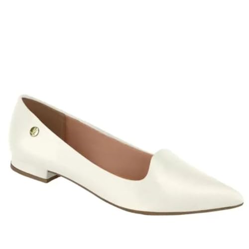 Sapatilha Vizzano Feminina Salto Baixo Bico Fino Pelica Branco Off 526-1206.261.7286.35312 36
