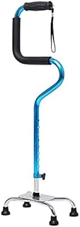 Bastones Bastón Ajustable para Hombres y Mujeres Bastón autoportante Estable y liviano Muleta de Mano estabilizadora versátil Doble Mango Klaury (Color: Azul) (Color: Plata)