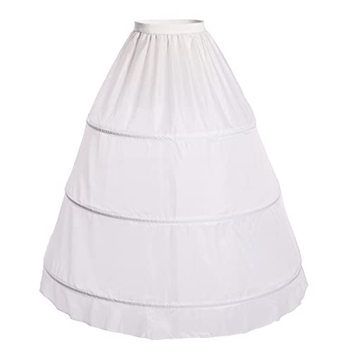 COSVENUS 3 Hoops Bustle Costume Crinoline Pannier Petticoat Cosplay Underskirt White