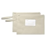 PATIKIL 2 Piezas Bolsa De Malla Con Cremallera Y Asa, Caqui (24cm X 18.5cm)
