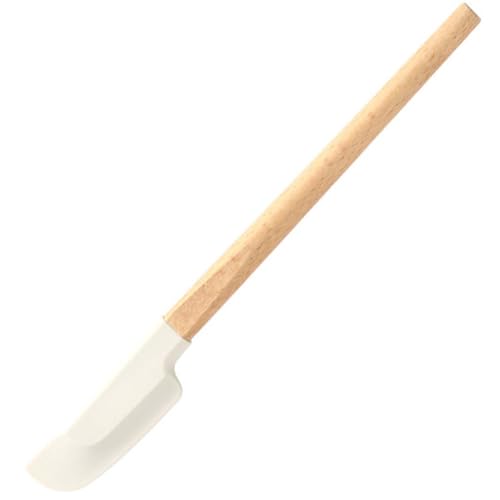 Silicone Spatula Set of 4, Food Grade Silicone High Temperature Resistant Flexible Silicone Spatula with Wooden Handle, Beveled Edge Non-Slip Kitchen Spatula for Baking Cream Stirring Picnic (Khaki) — view 5