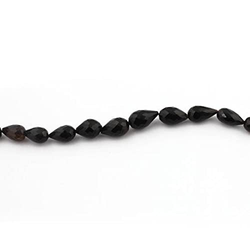 Black Onyx en briolettes facettées avec perçage central pour montage de bijoux SB3383