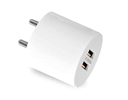 Image of Dual Port Charger for Vivo Y21T / Y 21 T Charger Original Adapter Like Wall Charger | Mobile Charger | Fast Charger | Android USB Charger With 1 Meter USB Type C Charging Data Cable (3.4 Amp, 2-Port, TOC1, White)