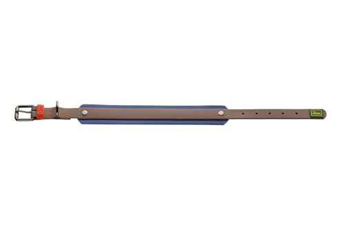 HUNTER Hundehalsband Havanna, Farbe: Taupe/Rauchblau, Strukturgewebe mit Kunststoffummantelung, breit, komfortabel, langlebig, reißfest, witterungsbeständig, pflegeleicht, Gunmetal-Look, Größe: 55