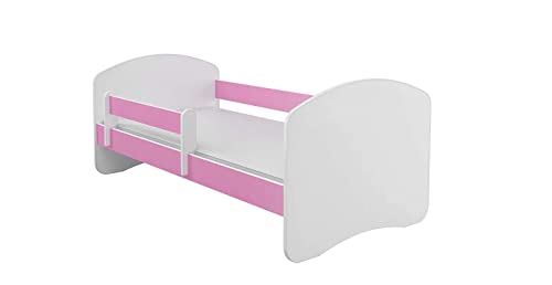 BDW Kinderbett mit Matratze - NEU, 140/160/180/190 Kinder (Rosa, 140x70)