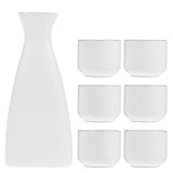 TOVINANNA Conjunto de Tazas de Té Cerámica y Jarra para Sake de Estilo Antiguo, Piezas para Regalar o Uso en Restaurante