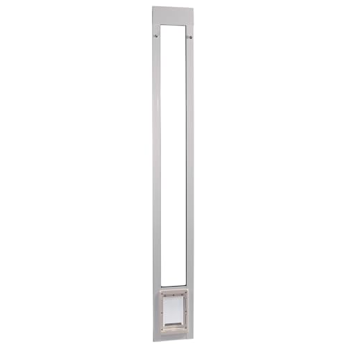 Ideal Pet Products Aluminum Pet Patio Door Adjustable Height 77-5/8 to 80-3/8 5 x 7 Flap Size White