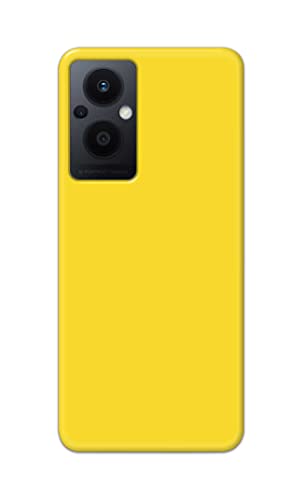 Image of Printed Hard Back Cover Case for Oppo F21 Pro 5G | Oppo F21s Pro 5G | Oppo Reno 7Z 5G Back Cover (Plain Yellow) -1803