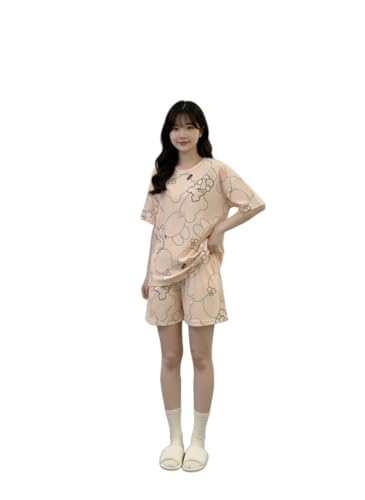 Image of Lunza Women's Cotton Pajama Set with Top & Pants|| Korean Night Suit|| Lightweight Printed Set || Soft & Comfy Sleepwear for Girls & Women