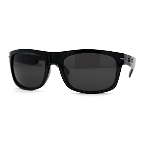 All Black OG Locs Gangster Rectangular Horned Sunglasses