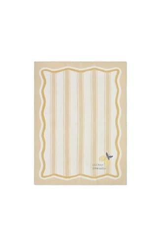 Image of Barefoot Dreams CozyChic Lemon Stroller Blanket, Daffodil Multi, 30 inchx40 inch