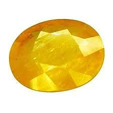 Gems Yellow Sapphire-Pukhraj Stone UNTREATED,Ceylon (Srilankan) Original Natural EIRTH MINED 7.25 Ratti 6.40 Carat Yellow Sapphire-Pukhraj for Men and Women