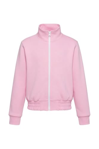 Sweat à capuche zippé pour fille en coton rose confortable