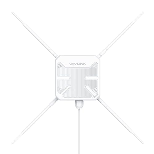 WAVLINK AC1200 Outdoor WiFi Access Point, Dual Band Outdoor Wireless Access Point (2.4GHz 300Mbps + 5GHz 867Mbps), Active/Passive PoE, 4 Antennas, weatherproof IP67 Enclosure, Gigabit WAN/LAN