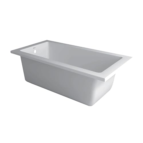 Fine Fixtures Drop In White Soaking Bathtub, Fiberglass Acrylic Material, 72'L x 36'W x 19'H