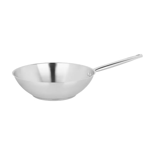Sitram 717097 Wok Endurance Ø28 cm, 100% acciaio inossidabile, fondo triplo spessore, interno senza rivestimento nocivo, tutti i piani cottura, compresi quelli a induzione, adatto per forno