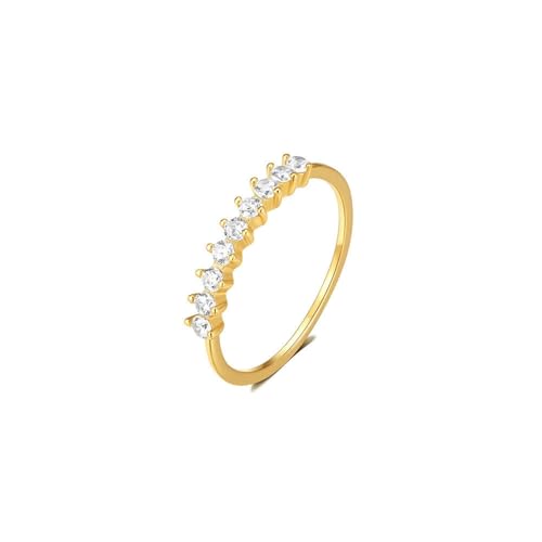 Anillo de oro Au585 de 14 quilates con moisanita brillante fina