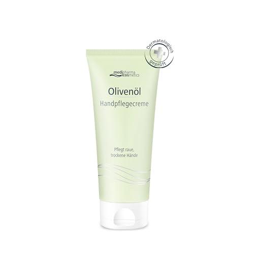 Olivenöl Handpflegecreme - pflegt trockene & raue Hände - mit kaltgepresstem Olivenöl & Jojoba-Öl von medipharma cosmetics - 50 ml