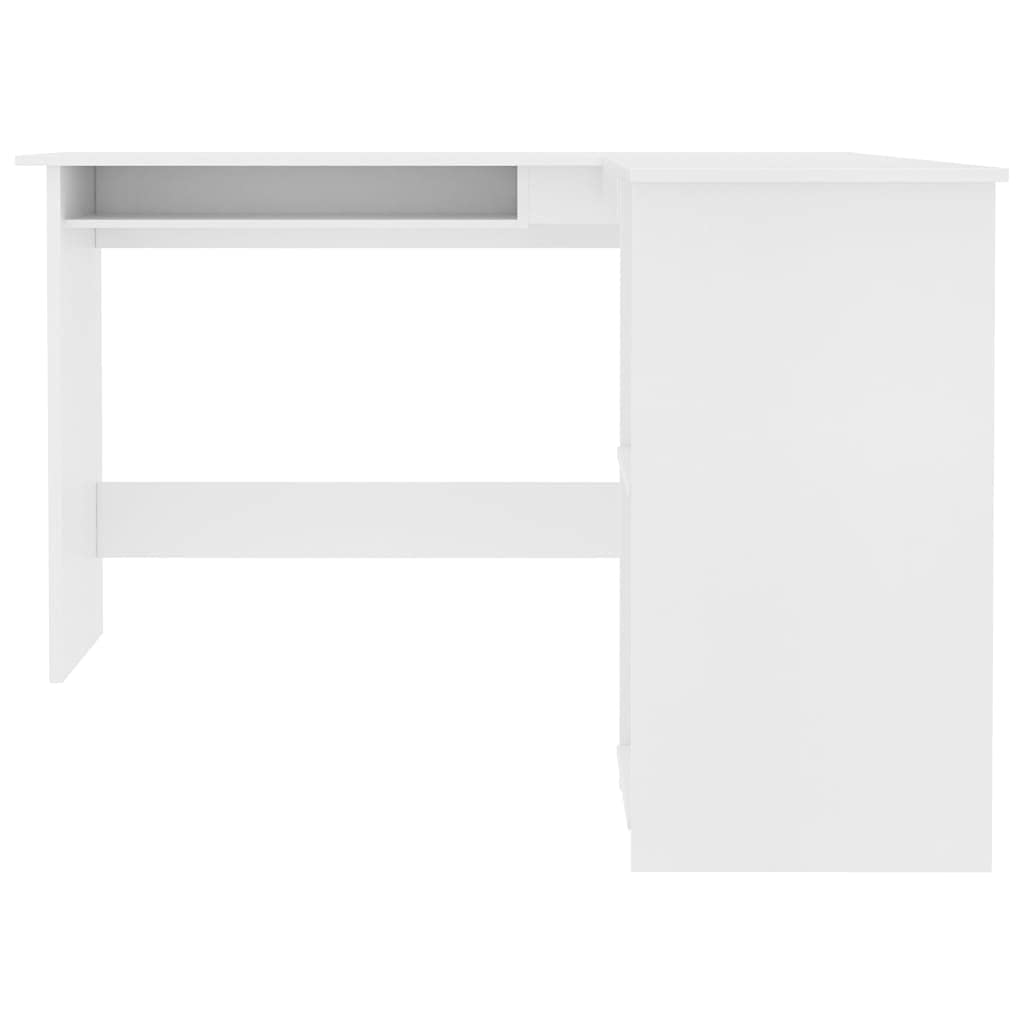 Scrivania angolare a forma di L con spazio per tastiera scorrevole, scrivania per computer con 2 ripiani, per casa e ufficio, 120 x 140 x 75 cm, truciolato