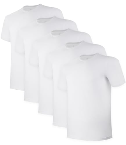 BAMBOO COOL Men's Undershirt Moisture-Wicking T-Shirts Stretch Crewneck Soft Tees for Men,3 Pack