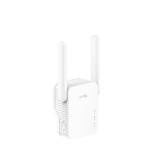 Cudy AC1200 Netz-WiFi-Repeater, 1200 Mbps, 5 GHz/2,4 GHz, WLAN-Verstärker mit Stecker, Signalanzeige, interne Antennen, Weiß RE1200