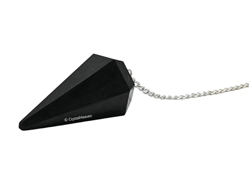 Image of Shungite Pendulum Dowsing Tool - Natural Crystal Pendulum for Spiritual Guidance - Premium Dowser Pendulum for Accurate Divination and Energy Healing - Perfect for Energy Healing and Chakra Balancing - Handcrafted with Precision and Elegance