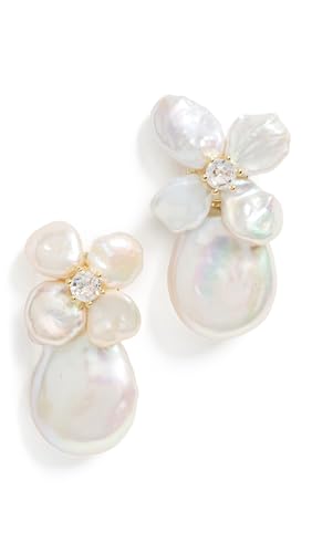 SHASHI Women's Fleur de Cleo Earrings, Gold/Pearl, One Size
