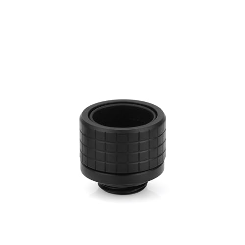 Image of Thermal Grizzly - DeltaMate - HT16 - Hard Tube Fitting - Black - CNC-machined Brass - G1 /4 inch Thread, OD 16mm - for Rigid Plastic /Metal tubing in Water-Cooling Systems