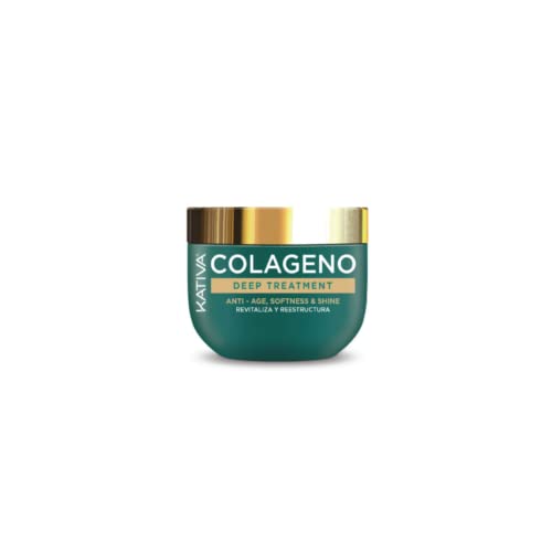 Kativa Colágeno Tratamiento Intensivo Anti-Age Revitalizante 300 ml | Reestructura, Aporta Brillo y Suavidad | Cabello Débiles y Finos| Mascarilla Pelo