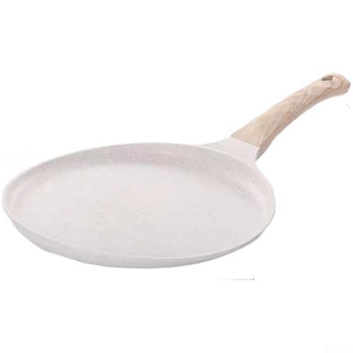 Maifanshi - Sartén antiadherente para crepes filetes, huevos, cocina, construcción de aleación de aluminio, compatible con estufas de gas e inducción (blanco, 24 cm)