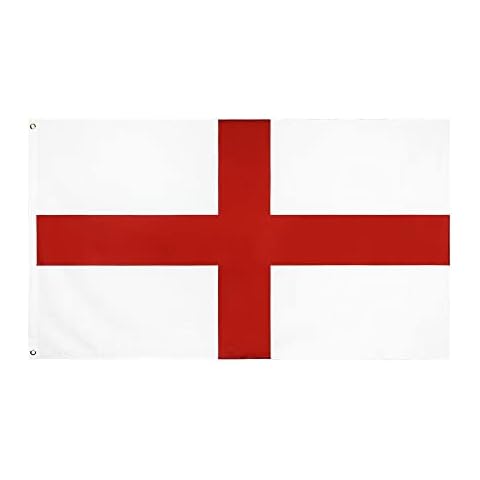 MQLAE England St George's Flag 90 x 150CM - 5 x 3FT, Large St. George's Cross Flag - Double Sided with Brass Eyelets for World Cup 2022 St. George's Day Decoration Cover