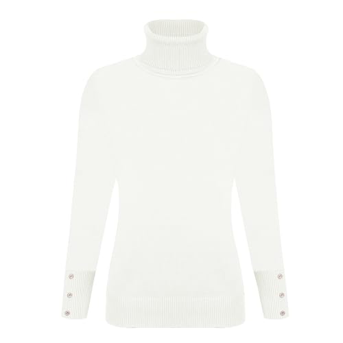 Image of Women's Fall Long Sleeve Turtleneck Sweaters Casual Pullover Jumper Slim Fit Knit Tops