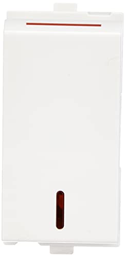 Image of Anchor by Panasonic 65077 Penta Modular 1M 16 AX Polycarbonate One-Way Switch with Neon (White, Pack of 1)