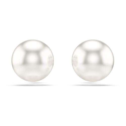 Matrix Swarovski clous d'oreilles d'exception en perle blanche et rhodium