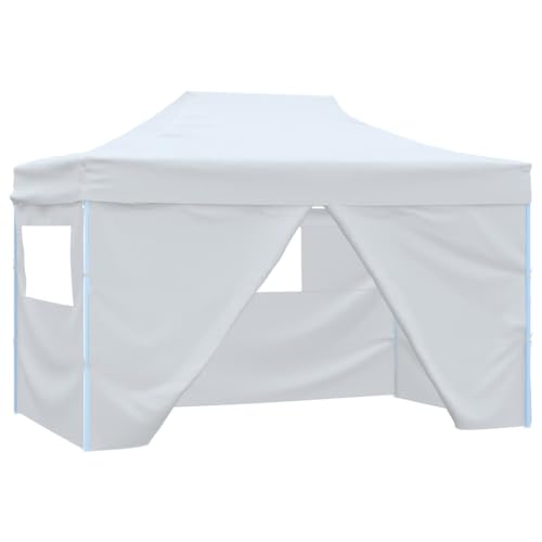 Nqyjm Carpa Plegable para Celebraciones con 4 Paredes Blanco 3x4,5 m pergolas de Jardin,Carpas para Exteriores para Reception,Fiesta,Camping,Festival,Cerveza