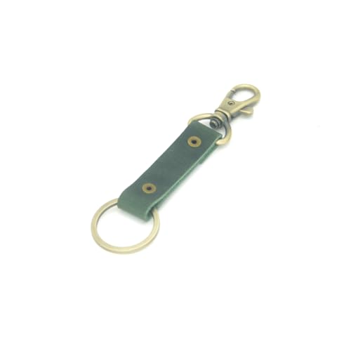 Image of JJNUSA Genuine Leather Keychain Walnut Leather Key Holder Mens Belt Key Chain Ring Fob