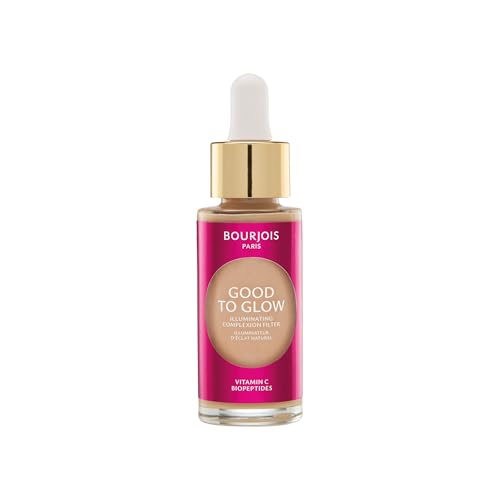 Bourjois | Good To Glow | Base de maquillaje 002| Iluminador para el Rostro | Efecto Filtro Natural, Con Vitamina C y Biopéptidos |Formula Vegana| 30 ml