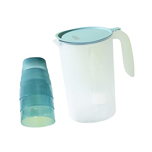 GRADENEVE Jarra De Jugo De Gran Capacidad Con 3 Vasos Jarra De Agua Multi Función Set De Utensilios Para El Hogar Diseño Moderno En Nórdico 1500ml