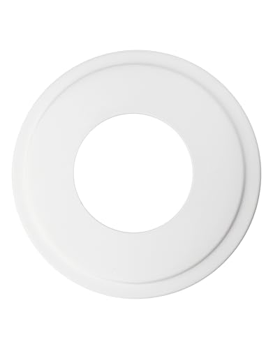 Image of The Can Converter Ceiling Medallion for Recessed Can Light - Home Improvement Decorative Steel Goof Ring & Cover Plate for 4'', 5'' & 6″ Cans, Small Ceiling Medallion for Chandeliers, White