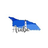 Calcomanía de paisaje de Aruba, calcomanía de paisaje de Aruba, mural de vinilo para garaje, restaurante, cafetería, hotel, decoración del hogar, 22 pulgadas