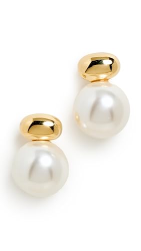 SHASHI Women's Gold Pearl Stud Drop Earrings