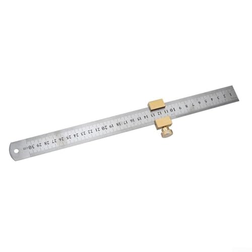 Juego de herramientas de marcado de latón y regla de medición de acero de 30 cm