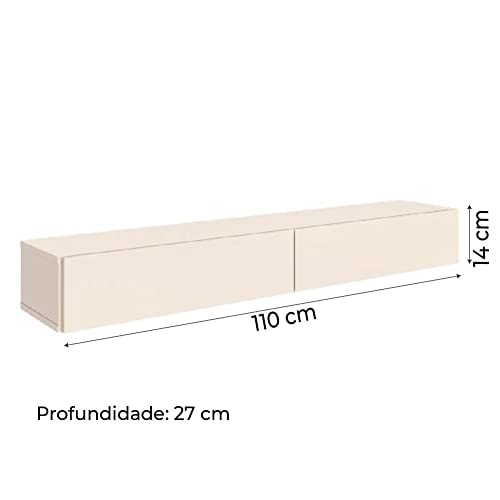 Rack Suspenso para Painel ou Tv até 55 Polegadas 2 Portas 1,10m Off White Edn