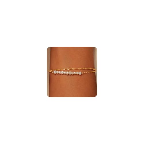 SLOONG Gold Pearl Bracelets for Women Trendy - image 1