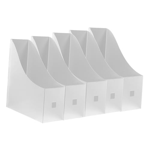 Housoutil File Folder Storage Box 5pcs Classroom Organizers Vertical Paper Organizer Office Desk Document Holder